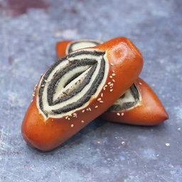 black sesame pretzel bread